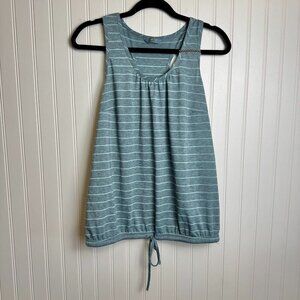 Meru Striped Sleeveless Athletic Tank Drawstring M38